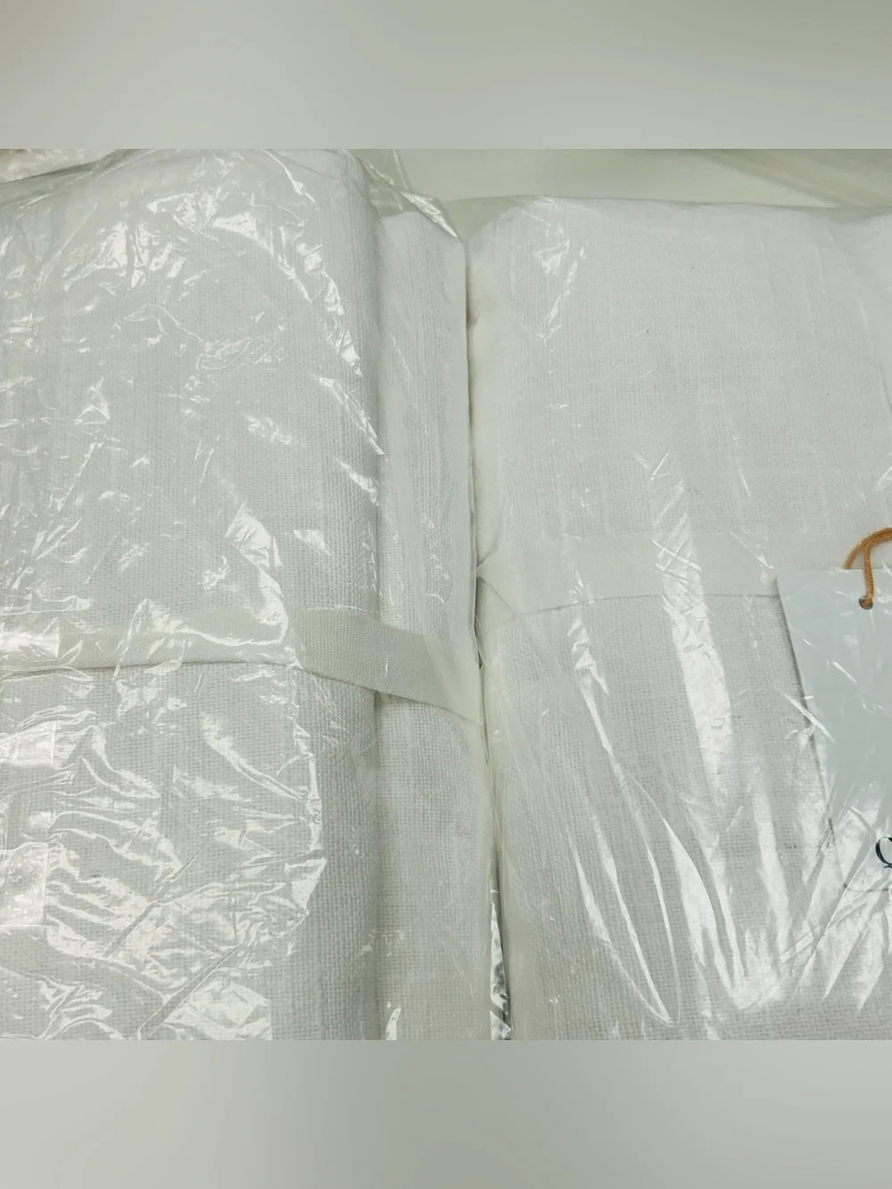 NWT QUINCE Set Of 2 48x96 Cotton Slub Curtains White 9727